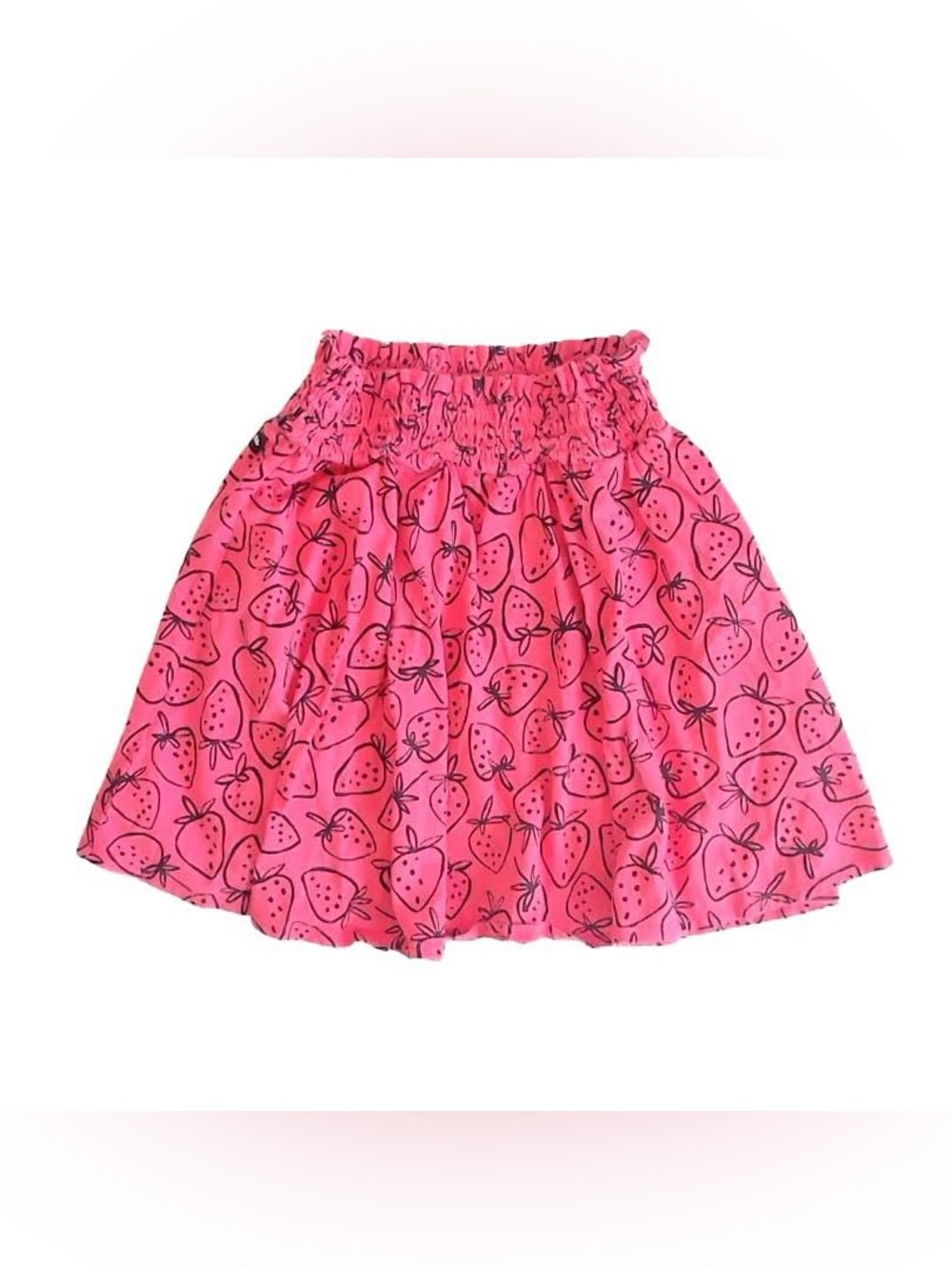 Tea Collection Smocked Waist Strawberry Print Skirt size 7